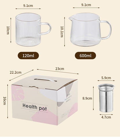 Health Pot Household Multifunctional Full Glass Tea Maker Kettle Small Office Flower Tea Pot Electric Cup Gift