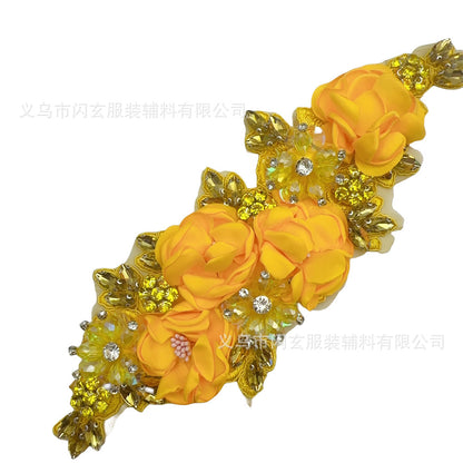 Rhinestone Flower Decoration Dress Wedding Dress