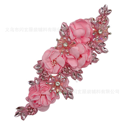 Rhinestone Flower Decoration Dress Wedding Dress