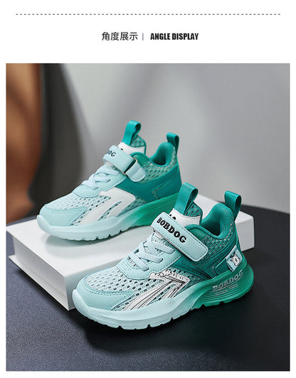 Babu bean children's shoes boys sneaker summer 2025 new hollow single mesh breathable mesh shoes big children's shoes