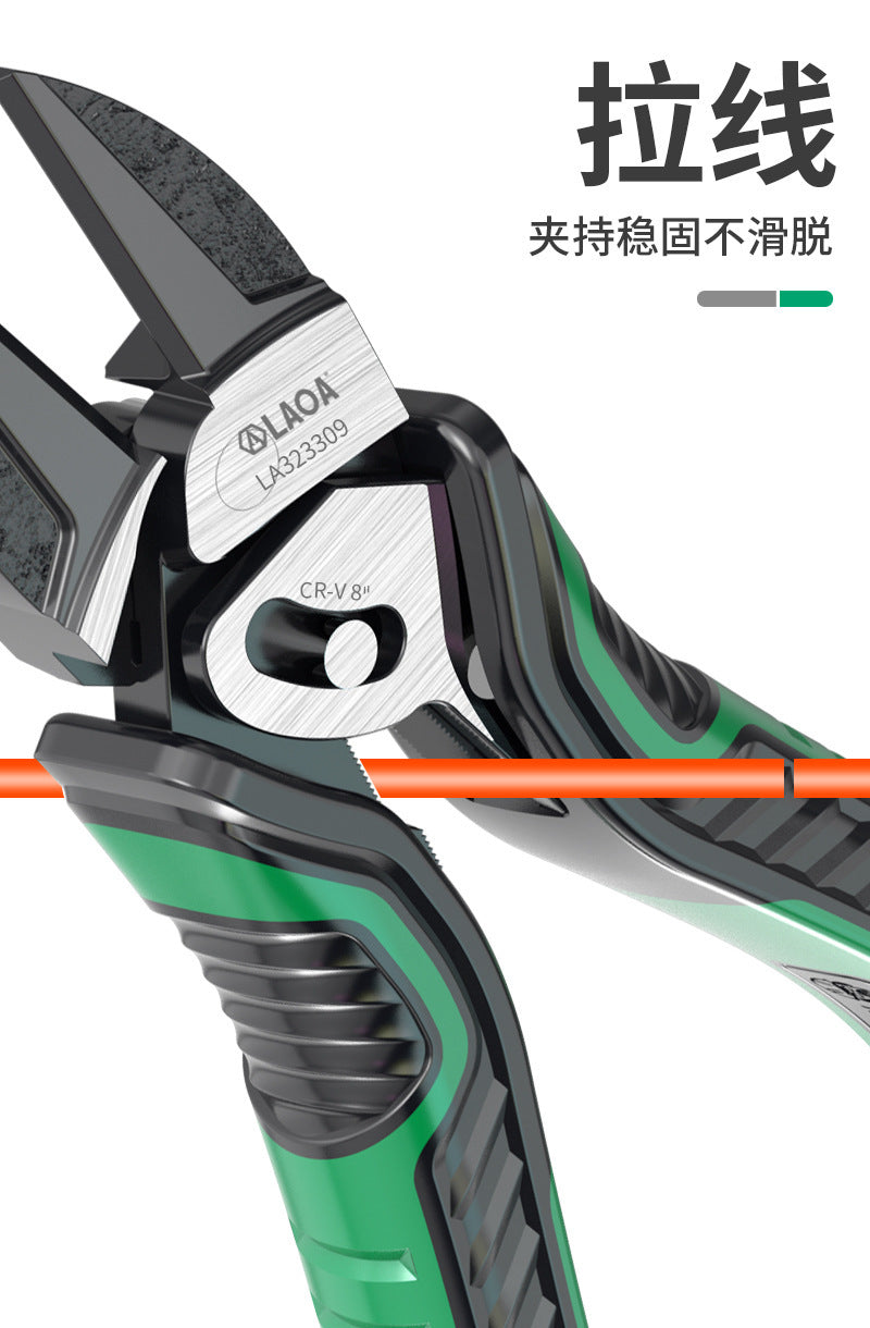 Industrial-Grade Eccentric Labor-Saving Wire Cutters Multi-Axis Electrician Pliers 8.5inch Professional Hand Pliers Side-Cutting Pliers