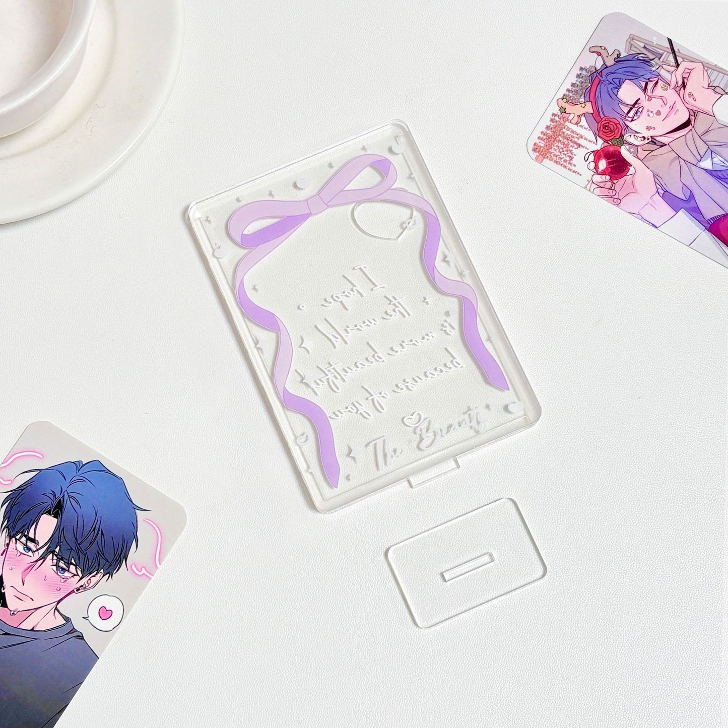Original bow card set up card star chasing small card display rack desktop card set up card photo frame table
