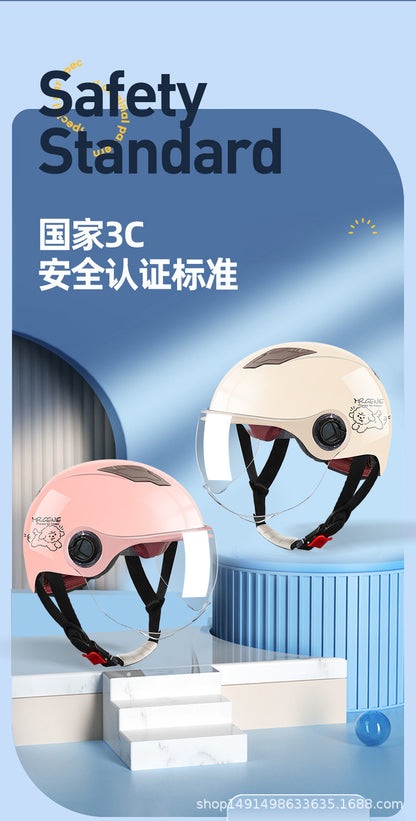 Summer helmet electric car 3C certification Four Seasons Universal half helmet female safety helmet battery motorcycle helmet
