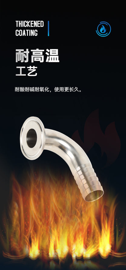 SS304 SS316L stainless steel 90 degree quick loading leather pipe elbow