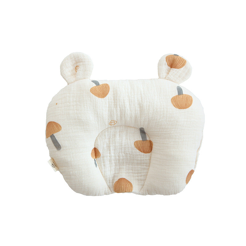 Class A cotton baby gauze baby anti-deflection head shaped pillow sweat-absorbing breathable Four Seasons suitable for newborn comfort pillow