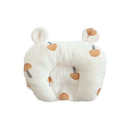 Class A cotton baby gauze baby anti-deflection head shaped pillow sweat-absorbing breathable Four Seasons suitable for newborn comfort pillow