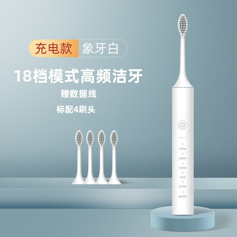 Factory wholesale soft bristle toothbrush flusher portable adult children universal ultrasonic electric toothbrush charging