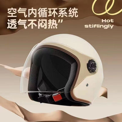 Suitable for Electric Vehicle Helmets, Autumn and Winter All-Season Helmets, Unisex Cold-Proof and Warm Motorcycle Lightweight Helmets