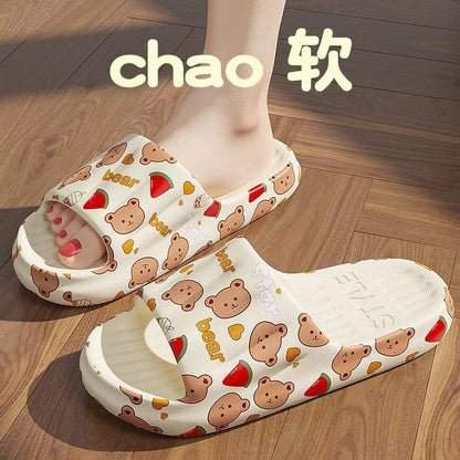 2025 New Summer Slippers for Women to Wear Outside Home Indoor Bathroom Bathing Pregnant Women Anti-Slip Anti-Odor Couple Sandals Slippers