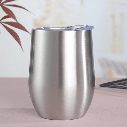 304 Stainless Steel Eggshell Cup Portable Cross-Border U-Shaped Wine Thermos Cup 12oz Cup American Style Wholesale Aviation Cup