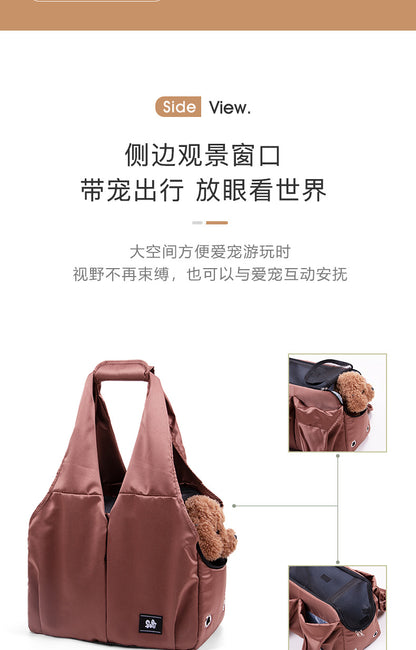 Cat Bag Outgoing Portable Pet Bag Large Capacity Breathable Cat Backpack with Dog One-Shoulder Handbag Soft