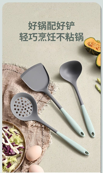 Household Silicone Spatula, Two-Tone Silicone Cooking Spatula, Kitchen Cooking Spoon, High-Temperature Resistant Spatula Set Wholesale
