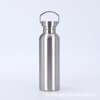 Cross-border factory direct sales 304 stainless steel American thermos portable single and double layer outdoor mountaineering water bottle