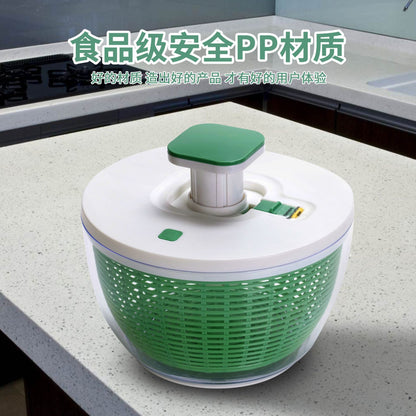 Household Multifunctional Pressing Vegetable Dehydrator Large Capacity Rotating Drain Basket Fitness Meal Fruit Salad Dryer