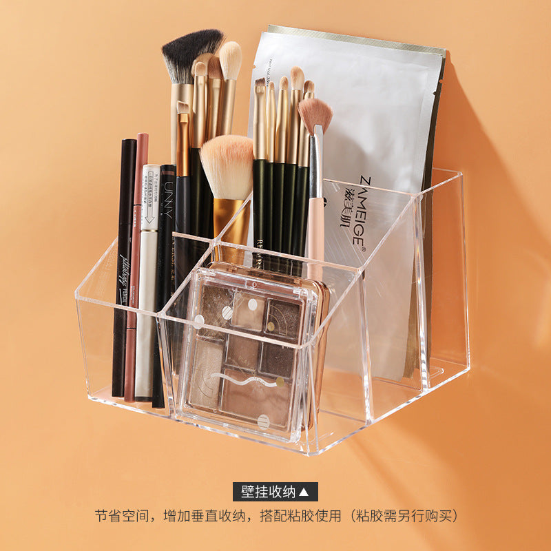 [Multiple Specifications] Transparent Square Storage Tube Detachable Cosmetics Organizer Box Cosmetics Storage Rack Mi Mu