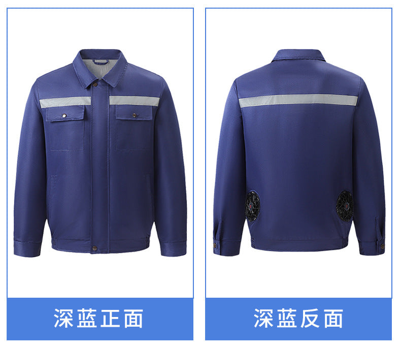 Cross-Border Cooling Air-Conditioning Clothing with Reflective Strips and Fan Cooling Clothing for Men and Women Labor Protection Summer Outdoor Work Clothes