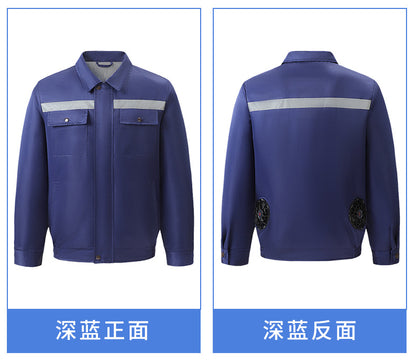 Cross-Border Cooling Air-Conditioning Clothing with Reflective Strips and Fan Cooling Clothing for Men and Women Labor Protection Summer Outdoor Work Clothes