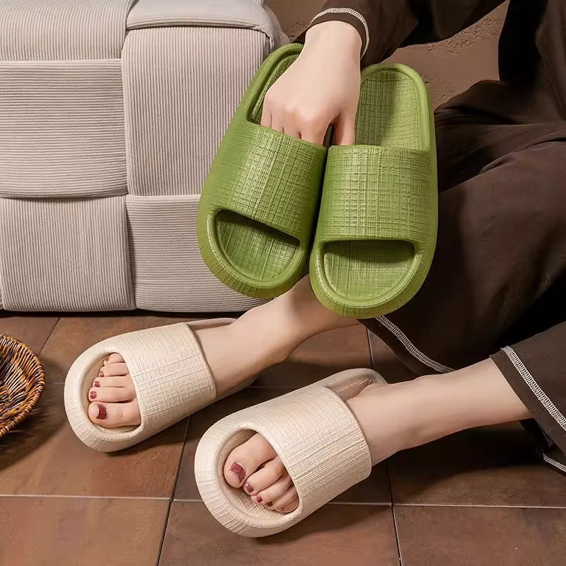 Thick-Soled Sandals for Women 2025 New Summer Home Indoor Bathing Non-Slip Simple Shit-Stepping Couple Slippers for Men