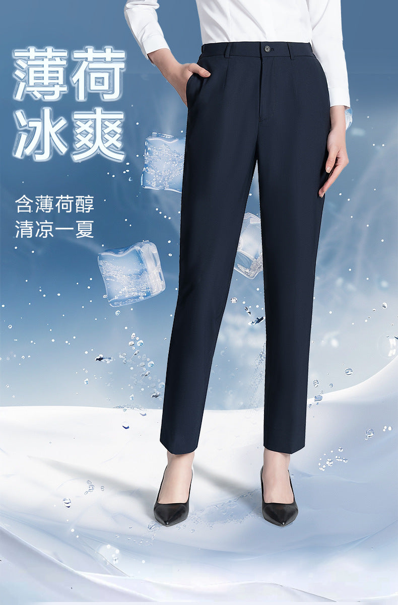Summer Business Casual Pants for Women, Mint Cool Suit Pants for Women, Professional Formal Wear, Women's Work Suit Pants, Thin Summer Pants