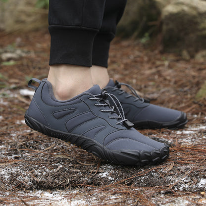 Outdoor Snow Boots, Home Cross-Border Winter New Style, Non-Slip Short Style, Fleece-Lined Warm Cotton Shoes, Thick-Soled Barefoot Five-Toe Shoes