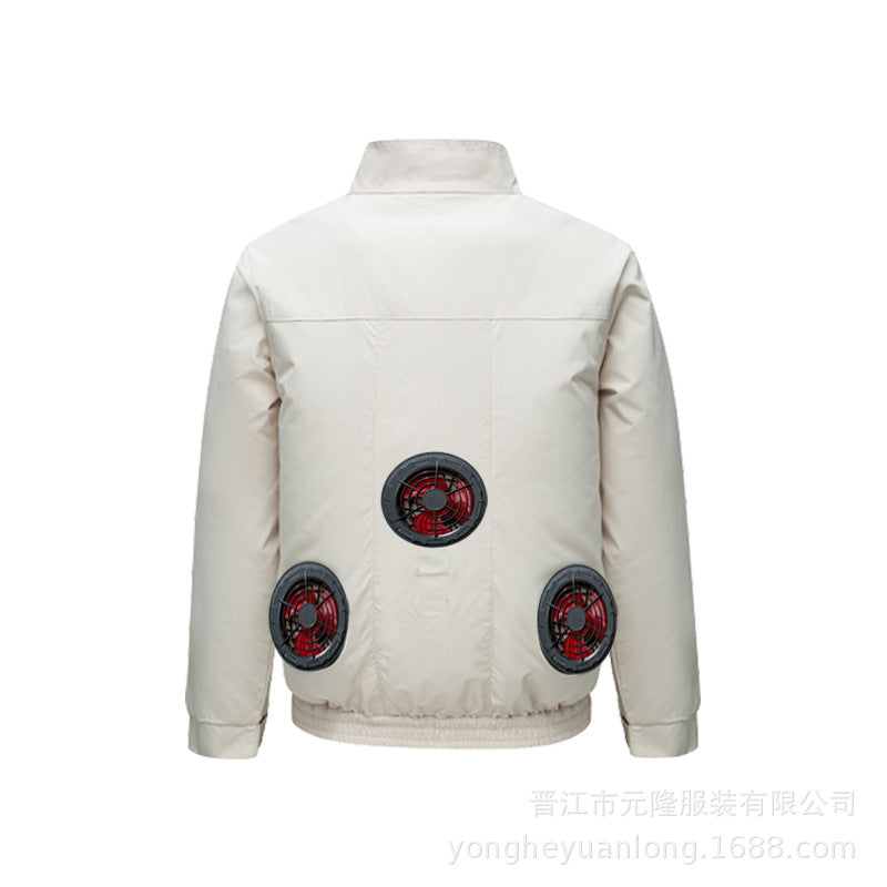 Cross-Border Summer Cooling Air-Conditioning Clothing with Fan Refrigeration Workwear Outdoor Heatstroke Prevention Fan Clothing Men's Labor Protection Clothing Work Clothes