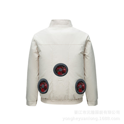 Cross-Border Summer Cooling Air-Conditioning Clothing with Fan Refrigeration Workwear Outdoor Heatstroke Prevention Fan Clothing Men's Labor Protection Clothing Work Clothes