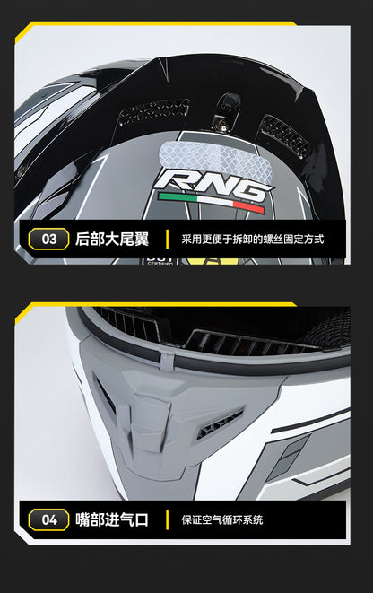 New National Standard 3C/Dot Certified Motorcycle Helmet Dual Lens with Bluetooth Headset Glasses Slot Full Face Motorcycle Helmet