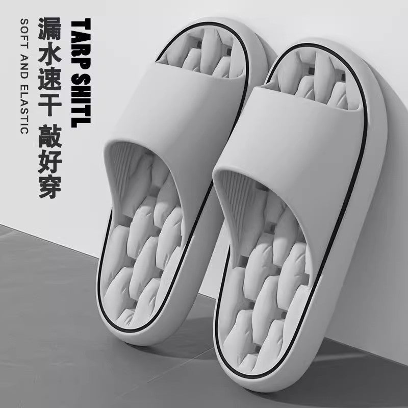 Slippers for Women, Summer Couples, Indoor Home Bathroom Bathing, Leaking, Non-Slip, Thick-Soled, Shit-Stepping Household Sandals, Slippers for Men