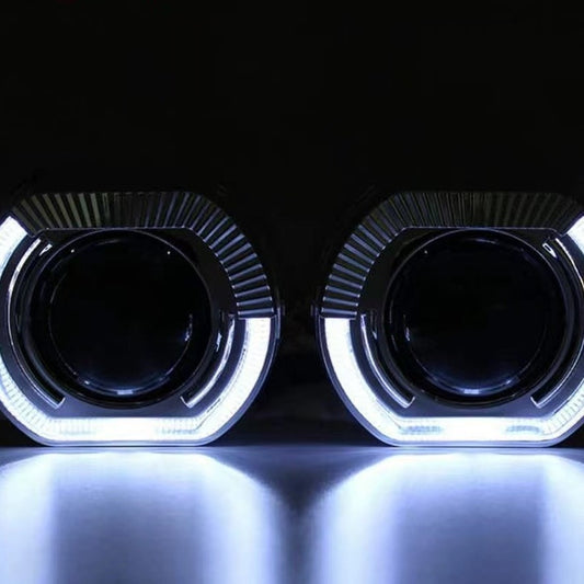 3.0 inch 2.5 inch lens decorative cover square angel eye integrated cover sports LED aperture hood by PDG ibma
