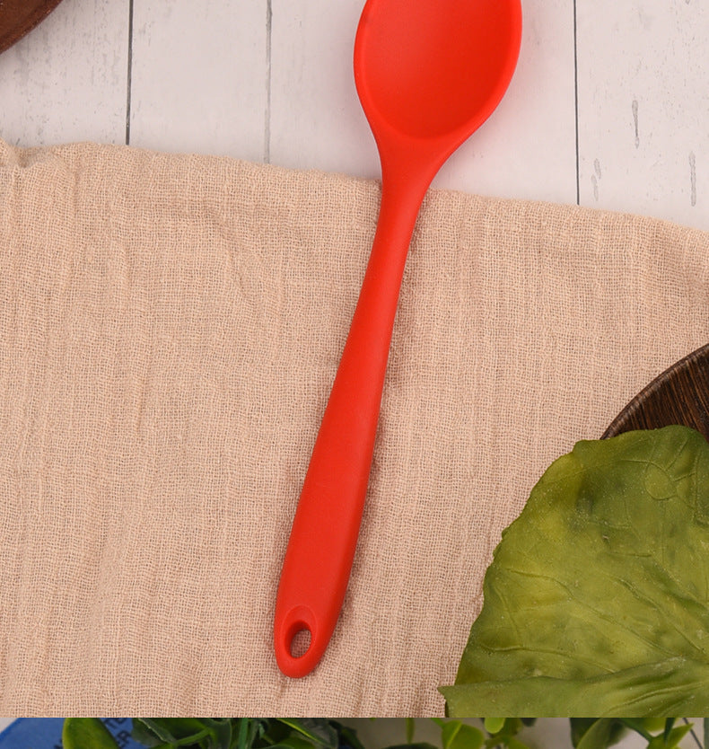 Food Grade Silicone Spoon, Kidsren's Safety Table Spoon, High Temperature Resistant Non-Stick Pan, Student Spoon, Baby Food Supplement Mixing Spoon