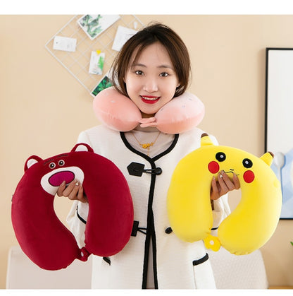 Neck Pillow Travel Memory Foam U-shaped Pillow Cartoon Gift Sponge Sleeping Neck Pillow Embroidery Slow Rebound Nap Pillow