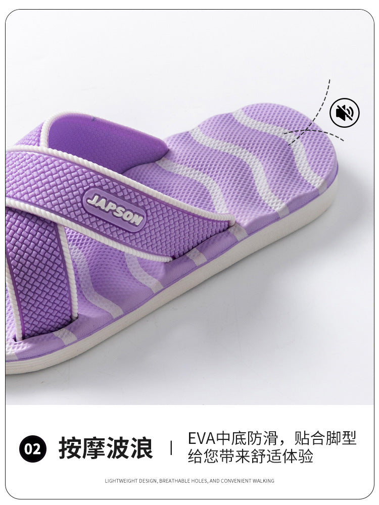 Home Eva Slippers for Women, Non-Slip Bathroom Bathing Slippers for Men, Summer Outdoor Wear, Beach Trendy Slippers, Factory Direct Sales