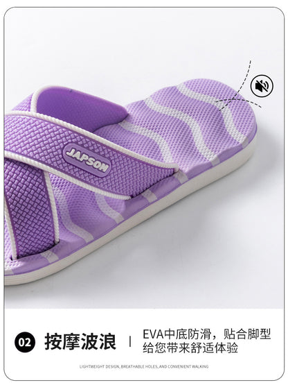 Home Eva Slippers for Women, Non-Slip Bathroom Bathing Slippers for Men, Summer Outdoor Wear, Beach Trendy Slippers, Factory Direct Sales