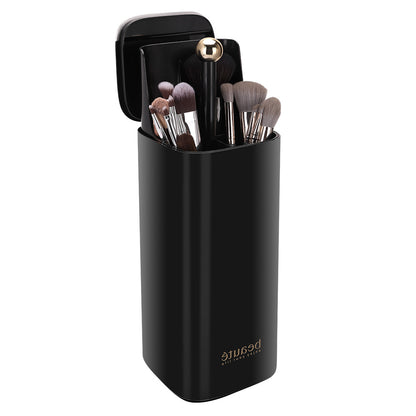 Platinum Automatic Adjustable Makeup Brush Storage Box Dressing Table Four-Compartment Plastic Storage Tube Large-Capacity Stationery Brush Barrel
