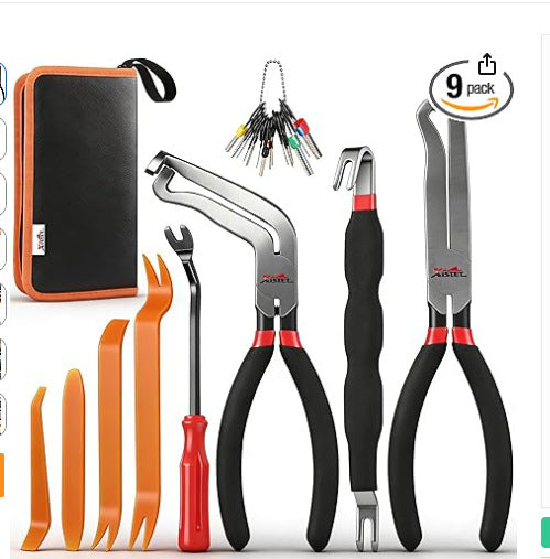 Red and black elbow 60 degree power-off pliers bolt pliers multi-purpose pliers car oil pipe separation harness pliers cross-border pliers