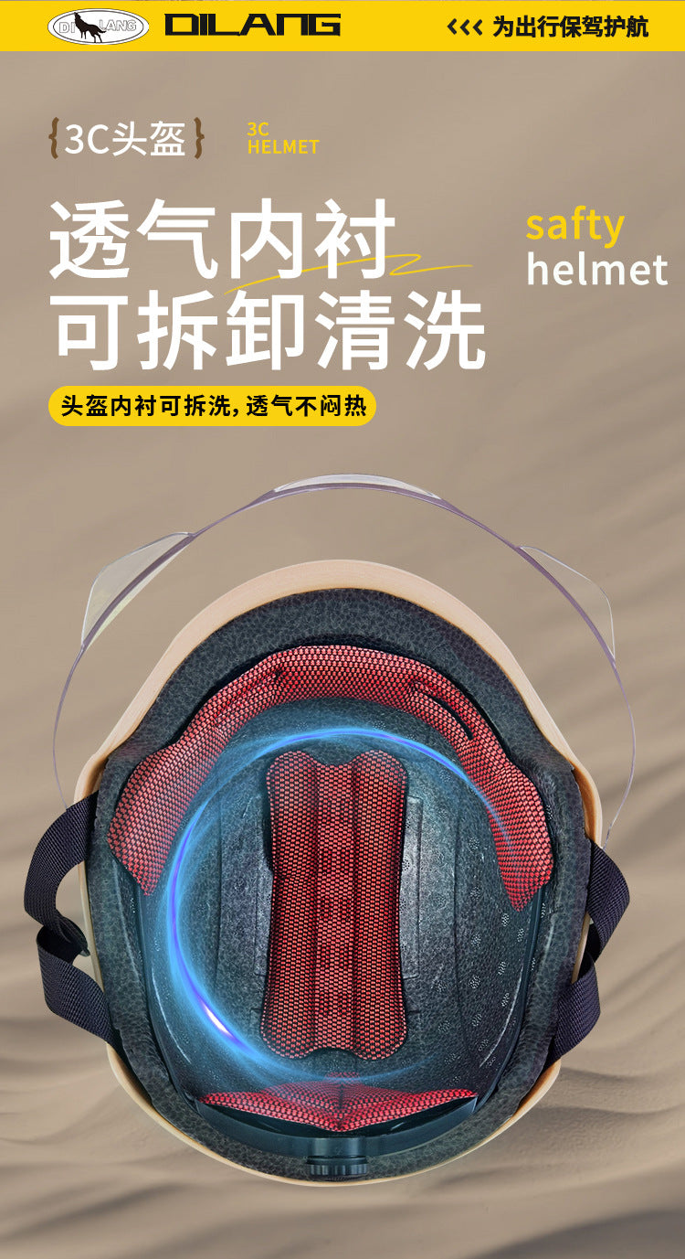 3C Certified Summer Electric Vehicle Motorcycle Helmet for Men and Women, Battery Vehicle, Universal Summer Half Helmet for All Seasons