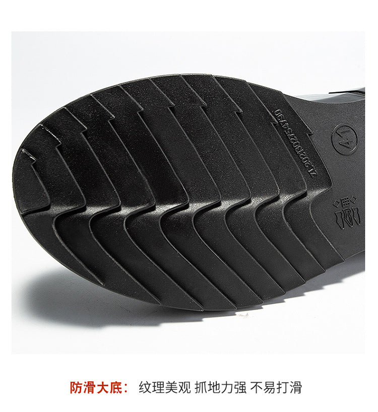 Cross-border Explosions Fashion Rain Boots Men's Non-slip Rubber Shoes Thick Sole Wear-resistant Outer Wear Rain Boots Non-slip Kitchen Water Shoes Men