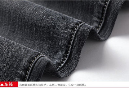 Light Luxury Smoke Grey Jeans Men's Straight Loose Summer Thin Men's Pants 2025 New Casual Trendy Trousers