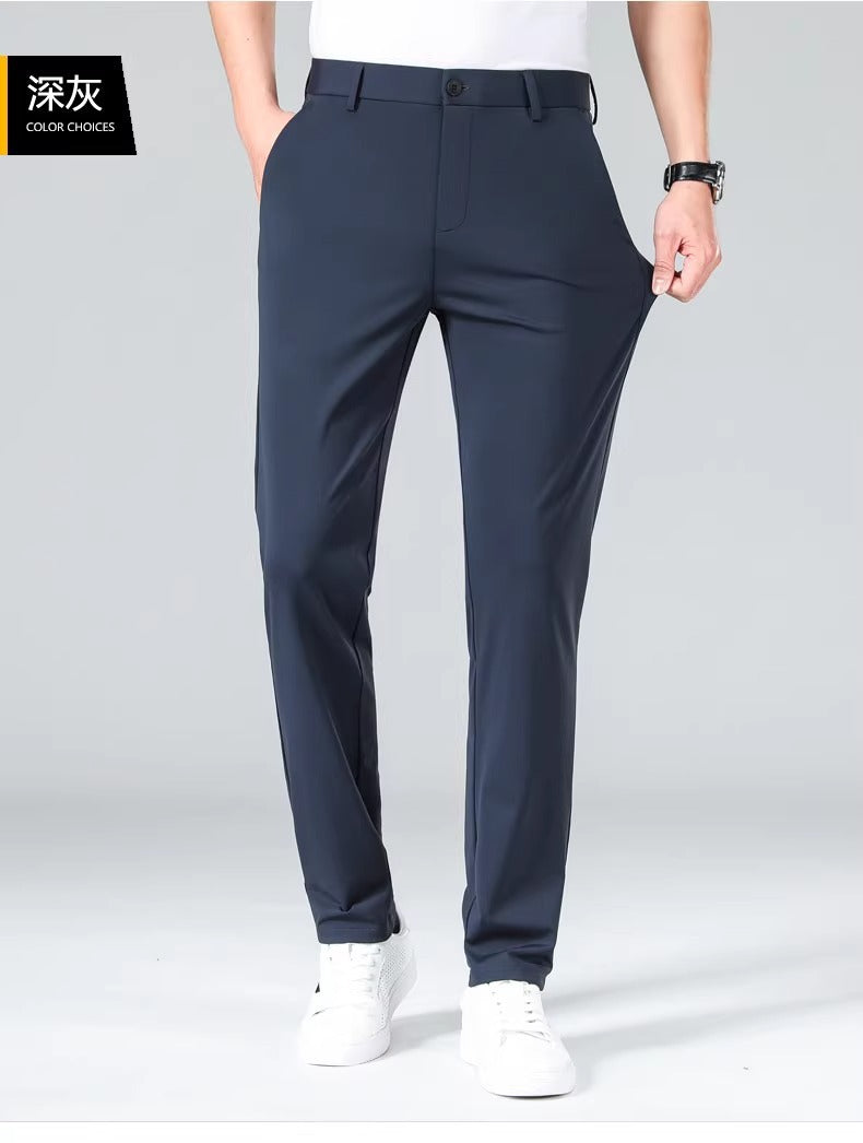 Wholesale Men's Business Wear Slim-fit Pants Summer Casual Men's Wear Youth Work Dress Black Workwear Pants