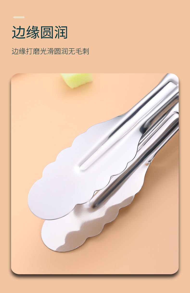 Stainless Steel Food Clip Kitchen Anti-scalding Bread Clip Outdoor Barbecue Clip Buffet Steak Food Clip