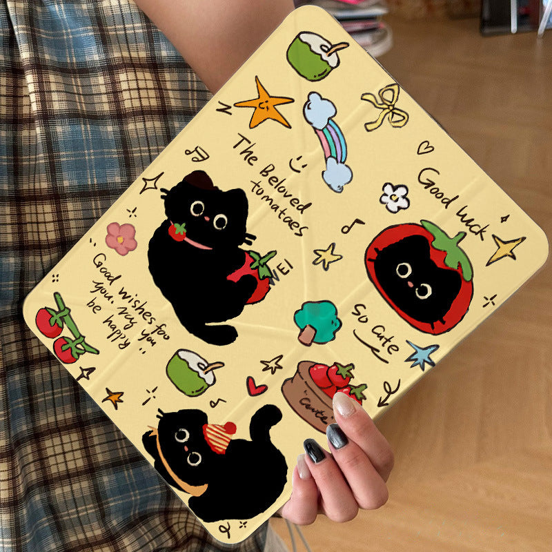 For iPad11 protective cover air7 shell transparent anti-bending pro Apple 11 inch new mini7 cartoon painting