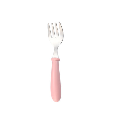 Children's 304 stainless steel fork spoon suit baby complementary food training eating spoon portable feeding tableware spoon