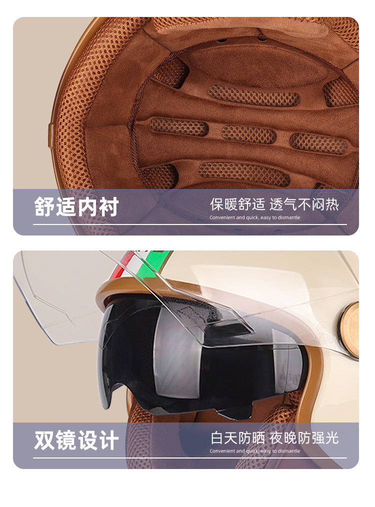 3c certified motorcycle helmet electric car helmet Harley universal battery car Four Seasons universal personality half helmet