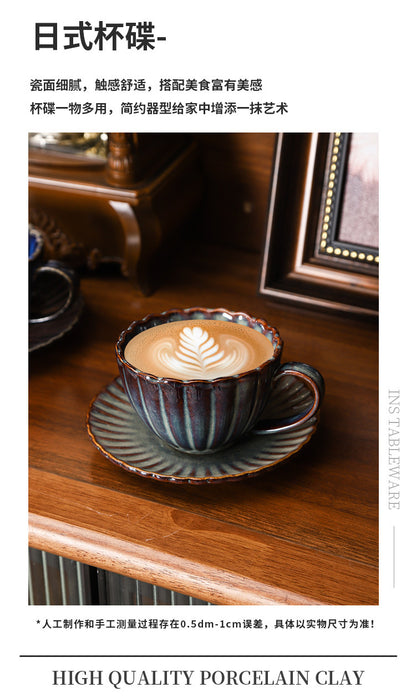 Retro High-grade Sense Striped Kiln Change Ceramic Cup Hotel Home Office Milk Coffee Cup Afternoon Tea Drinking Cup