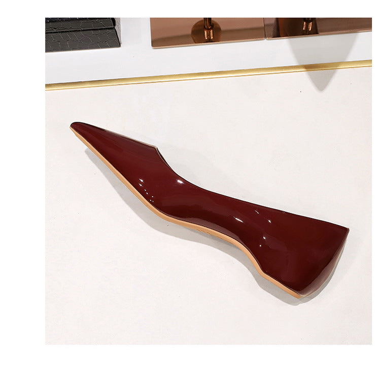 Patent Leather Women Flats Lady Sexy Evening Party Slip On Flat Shoes Women Sharp Pointed Low Heel Shoes Leisure Female Shoes