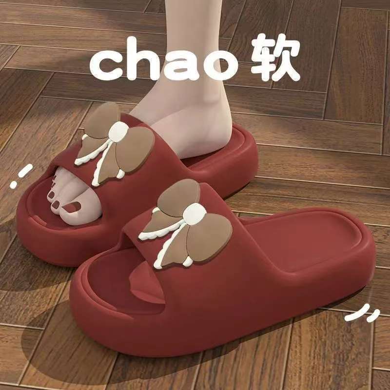 Thick-Soled Slippers for Women 2025 Summer New Style Indoor Home Bathing Non-Slip Household Slippers for Outer Wear with a Sense of Stepping on Shit