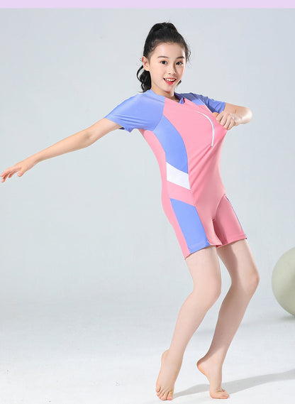 Children's Swimwear Girl's Summer Siansu Hot Spring 2023 New Style Small, Middle and Big Girl's Swimwear Professional Training Swimwear