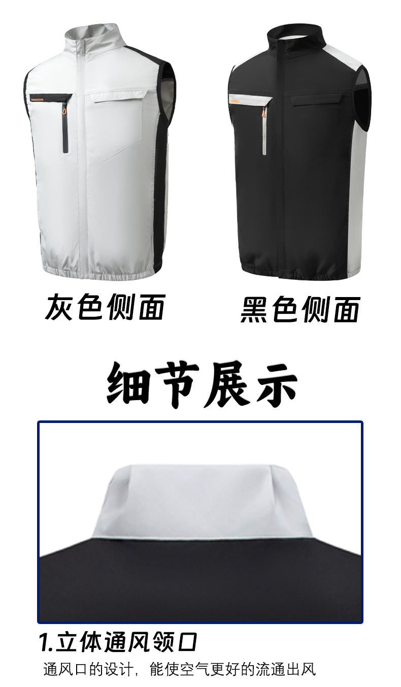 Cross-border Summer New Air Conditioning Clothing Hooded Tooling Short-sleeved Cooling Fan Clothing Outdoor Summer Prevention Work Clothes for Men