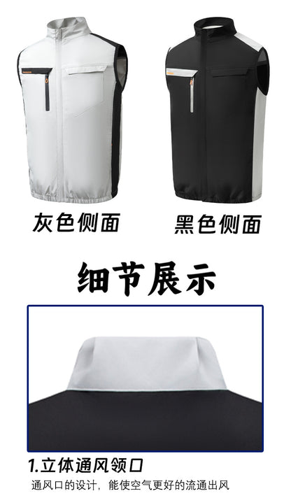 Cross-border Summer New Air Conditioning Clothing Hooded Tooling Short-sleeved Cooling Fan Clothing Outdoor Summer Prevention Work Clothes for Men