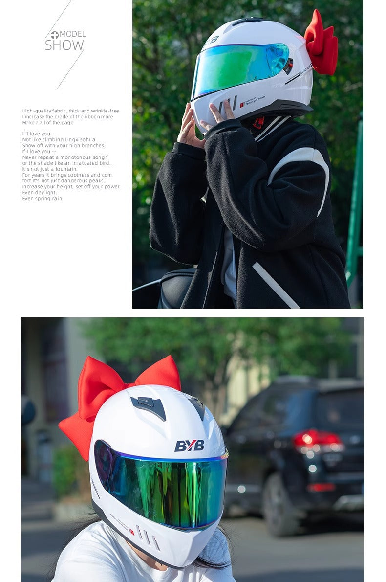 Motorcycle helmet decorations bow electric car battery car full helmet decorative accessories net red accessories women wholesale